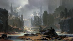 Landscapes rocks artwork fantasy art