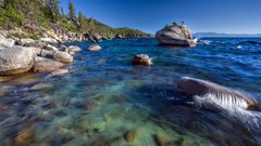 Landscapes rocks lakes USA Lake Tahoe
