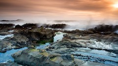 Landscapes rocks mist