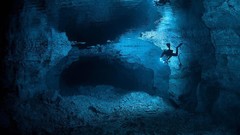 Landscapes Russia underwater caves