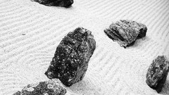 Landscapes sand black and white Japanese gardens