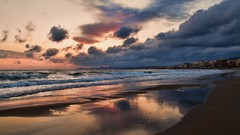 Landscapes sand clouds coast Greece Islands Beaches resort 