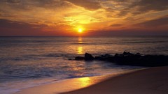 Landscapes sand nature sun orange evening harmony wet Beaches 