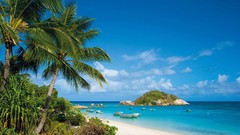 Landscapes sand nature Trees clouds ocean white Green Australia 