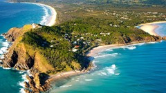 Landscapes sand nature Trees water ocean Green Australia 