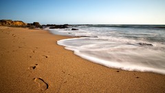 Landscapes sand nature water coast California Beaches waves USA 