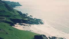 Landscapes sand Sea grass Beaches