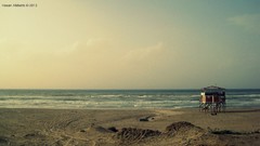 Landscapes sand Sea horizon cottage houses Gaza Hasan Khatib