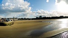 Landscapes sand Sea nature sun clouds Boats panorama sunny 