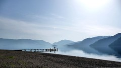 Landscapes sand water Mountains fishing dock lakes Beaches