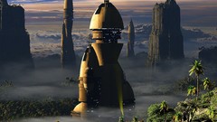 Landscapes science fiction cityscapes futuristic