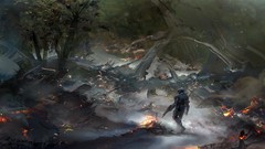 Landscapes science fiction halo artwork digital art video games 