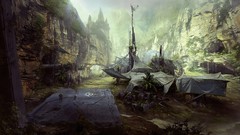 Landscapes science fiction halo concept art artwork digital art 