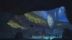 Landscapes science fiction halo concept art artwork digital art 