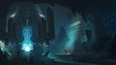 Landscapes science fiction halo concept art artwork digital art 