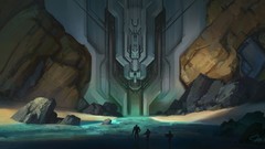 Landscapes science fiction halo concept art artwork digital art 