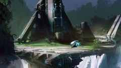 Landscapes science fiction halo concept art artwork video games 