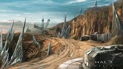 Landscapes science fiction halo halo reach concept art artwork 