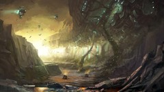 Landscapes science fiction halo halo wars concept art artwork 