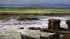 Landscapes Sea Boats paintings Elihu Vedder