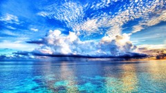 Landscapes Sea clouds blue skies natural scenery