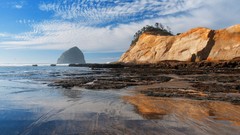 Landscapes Sea clouds rocks