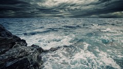 Landscapes Sea coast storm