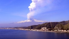 Landscapes Sea eruption Volcanoes Italy italia Etna