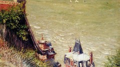 Landscapes Sea France villa French paintings impressionism 