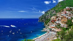 Landscapes Sea houses hillside