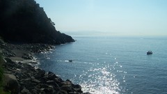 Landscapes Sea Mountains Italy rocks liguria varazze