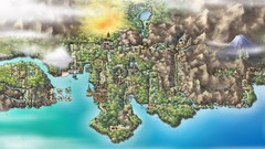 Landscapes Sea Mountains nintendo Maps Pokemon cities artwork 