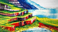 Landscapes Sea Mountains paintings artwork traditional art 