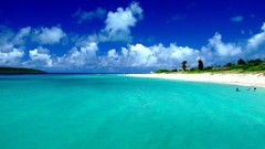 Landscapes Sea nature blue clouds ocean Japan Beaches
