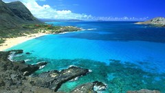 Landscapes Sea nature blue Hawaii oahu