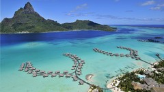 Landscapes Sea nature Bora Bora Beaches houses