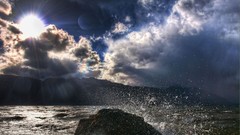 Landscapes Sea nature clouds