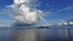 Landscapes Sea nature clouds ocean Islands reflections