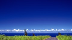 Landscapes Sea nature clouds roads blue skies