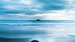 Landscapes Sea nature clouds rocks waves outdoors