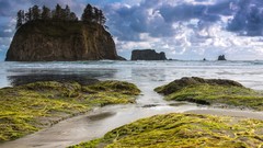 Landscapes Sea nature coast Islands Washington cliffs rocks 