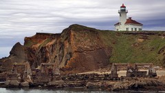Landscapes Sea nature coast Oregon cliffs rocks architecture 