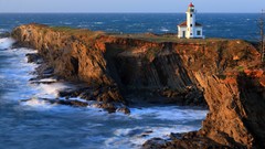 Landscapes Sea nature coast Oregon cliffs rocks waves USA 