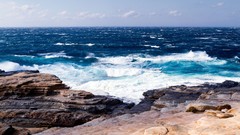 Landscapes Sea nature coast rocks waves