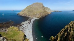 Landscapes Sea nature grass water blue Green Birds Plants 