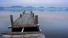 Landscapes Sea nature Mountains piers