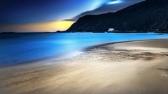 Landscapes Sea nature night blue ocean Norway Beaches