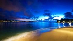 Landscapes Sea nature night clouds lights Seaside Beaches skies 