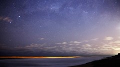 Landscapes Sea nature night Stars sky horizon