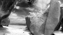 Landscapes Sea nature ocean land rocks monochrome Beaches